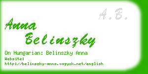 anna belinszky business card